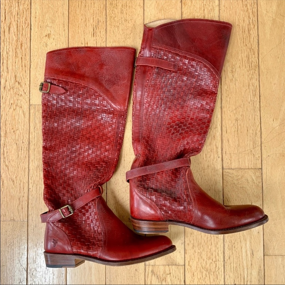Frye Tall Riding Boot, Red Size 8